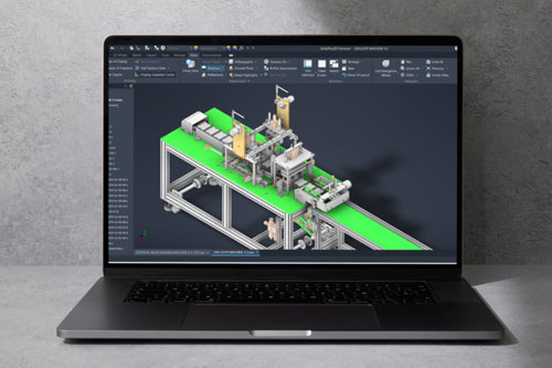 SolidPlus3D CAD in a Design Engineer`s Laptop.