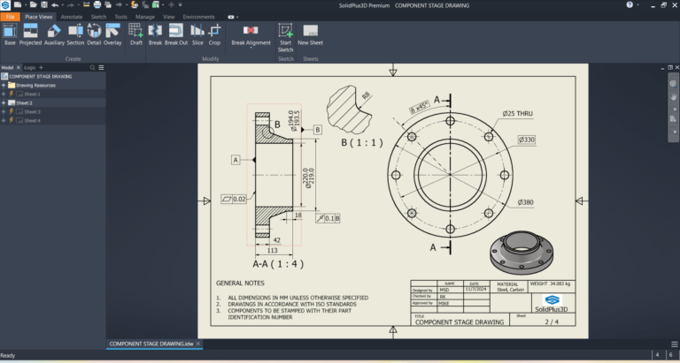 2D Detailed Drawings in SolidPlus3D: Turning 3D Designs into Manufacturing Reality